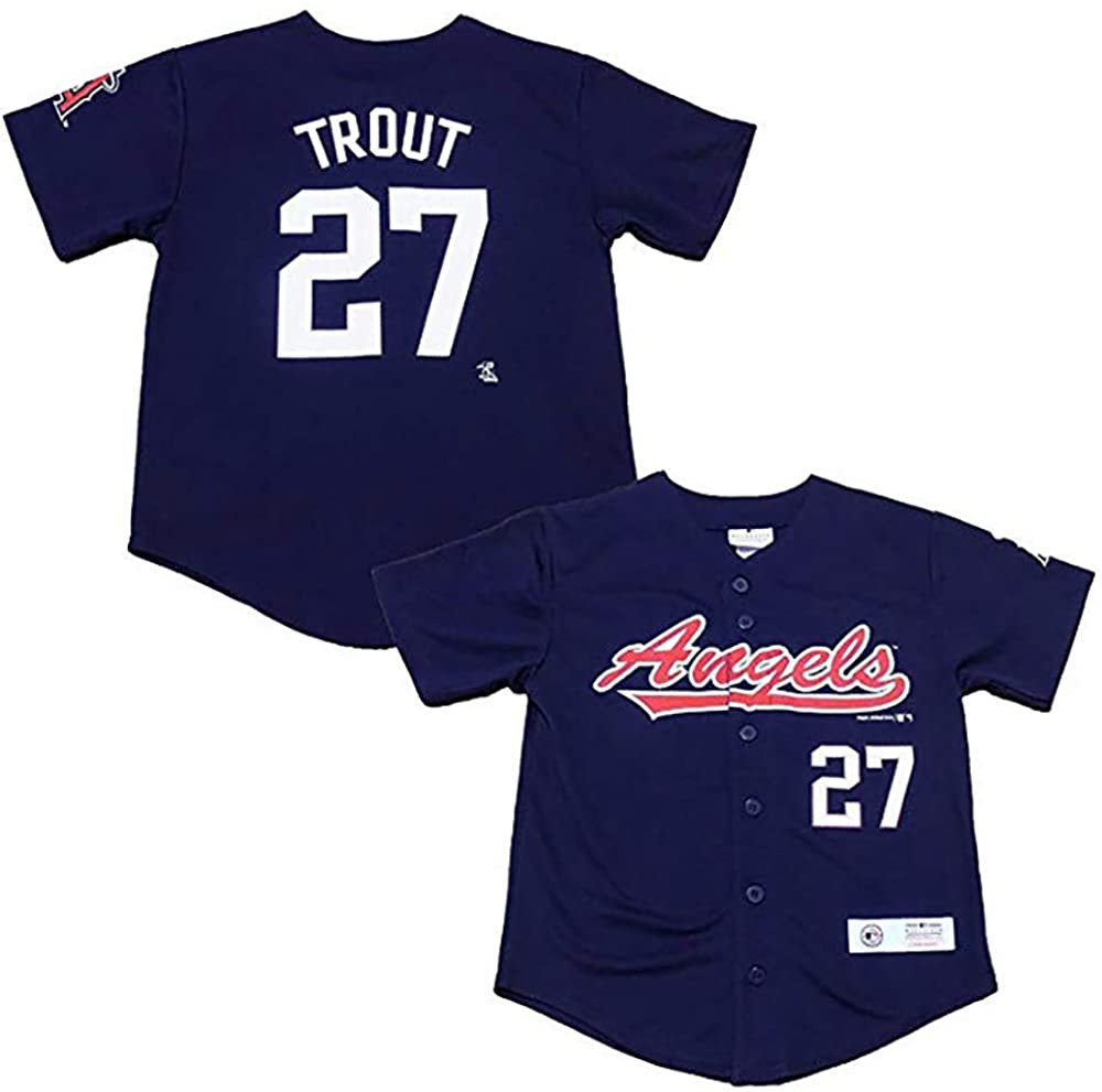 Custom Men Los Angeles Angels Navy Blue #27 Mike Trout Player Fashion MLB Jersey->los angeles dodgers->MLB Jersey